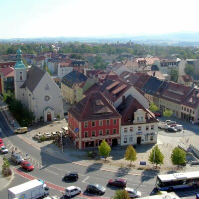 Foto von oben mit Blick auf Bautzen